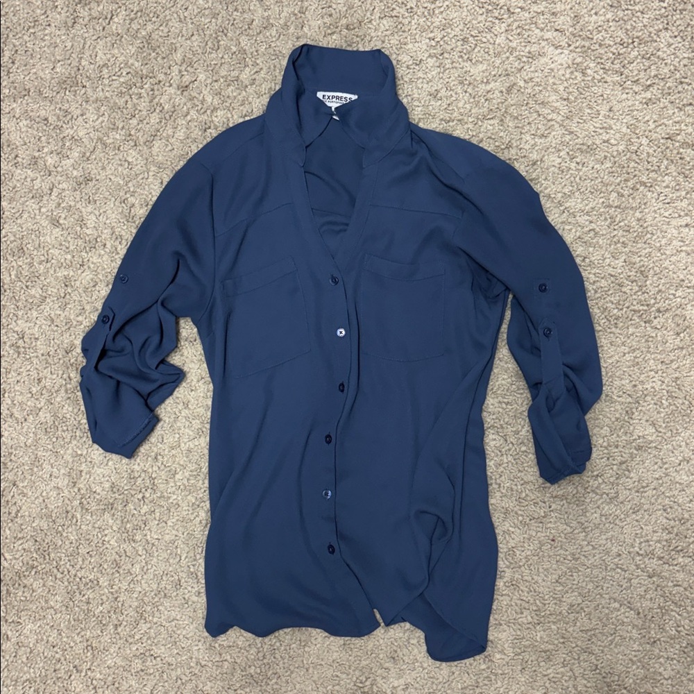 Express xsmall shirt the portofino- slate blue